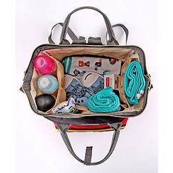 Babyhug Backpack Style Diaper Bag - Red Black