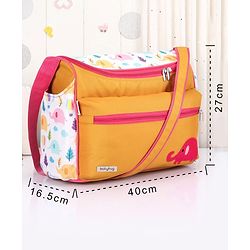 Babyhug Winsome Diaper Bag Elephant Print - Yellow