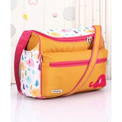 Babyhug Winsome Diaper Bag Elephant Print - Yellow