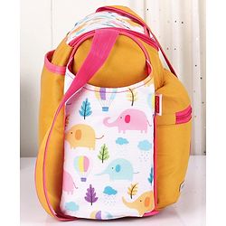 Babyhug Winsome Diaper Bag Elephant Print - Yellow