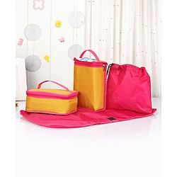 Babyhug Winsome Diaper Bag Elephant Print - Yellow