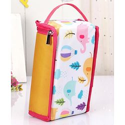 Babyhug Winsome Diaper Bag Elephant Print - Yellow