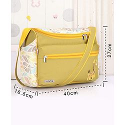 Babyhug Winsome Diaper Bag Giraffe Print - Dark Green