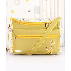 Babyhug Winsome Diaper Bag Giraffe Print - Dark Green