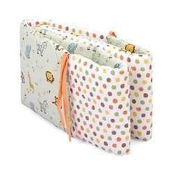 Babyhug Premium Cotton Head Support Bumper with Fitted Sheet for Cradle - Jungle Safari Theme