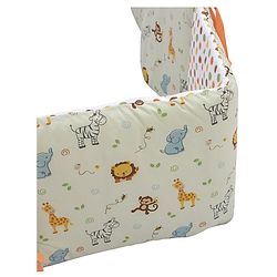 Babyhug Premium Cotton Head Support Bumper with Fitted Sheet for Cradle - Jungle Safari Theme