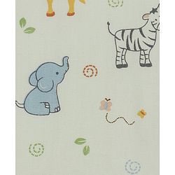 Babyhug Premium Cotton Head Support Bumper with Fitted Sheet for Cradle - Jungle Safari Theme