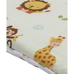 Babyhug Premium Cotton Head Support Bumper with Fitted Sheet for Cradle - Jungle Safari Theme