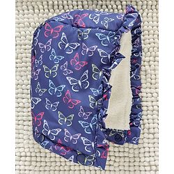 Babyhug Full Sleeves Hooded Jacket Allover Printed - Blue