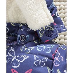 Babyhug Full Sleeves Hooded Jacket Allover Printed - Blue