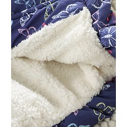 Babyhug Full Sleeves Hooded Jacket Allover Printed - Blue