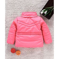 Babyhug Full Sleeves Padded Winter Jacket With Detachable Hood - Pink