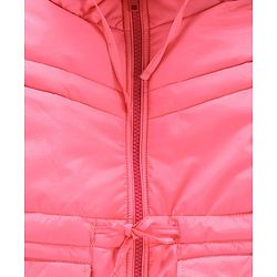 Babyhug Full Sleeves Padded Winter Jacket With Detachable Hood - Pink
