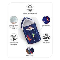 Babyhug Sleeping Bag Dino Print - Navy Blue