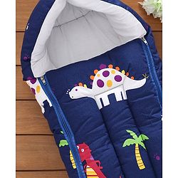 Babyhug Sleeping Bag Dino Print - Navy Blue