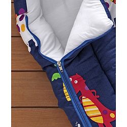 Babyhug Sleeping Bag Dino Print - Navy Blue