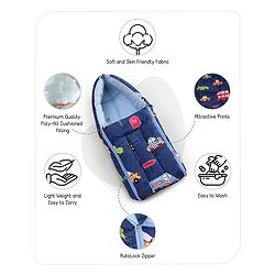 Babyhug Sleeping Bag Cars Print - Navy Blue