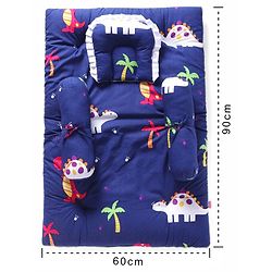 Babyhug Cotton Bedding Set Dino Print - Navy