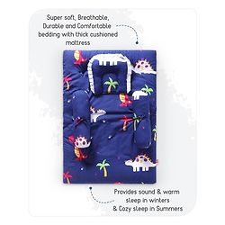 Babyhug Cotton Bedding Set Dino Print - Navy