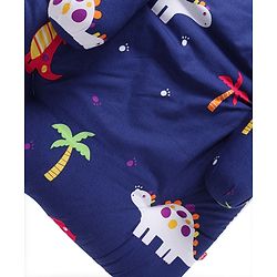 Babyhug Cotton Bedding Set Dino Print - Navy