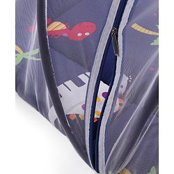 Babyhug Cotton Bedding Set with Mosquito Net Dino Kingdom Print - Navy Blue