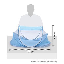 Babyhug Portable Mosquito Net with Matress  - Blue