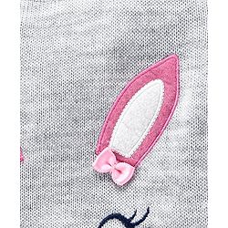 Babyhug Full Sleeves Frilled Sweater Kitty Embroidered - Grey