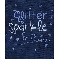 Babyhug Full Sleeves Sweater Glitter & Sparkle Print - Navy Blue