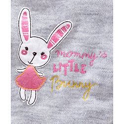 Babyhug Full Sleeves Sweater Bunny Patch - Pink Grey