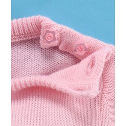 Babyhug Full Sleeves Sweater Animal Patch - Pink