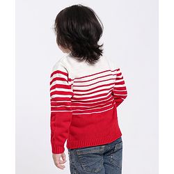 Babyhug Full Sleeves Sweater - Off White Red