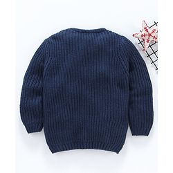Babyhug Full Sleeves Sweater Cute Print - Navy Blue