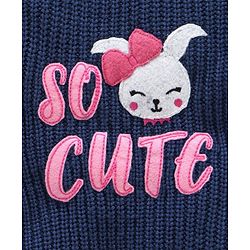 Babyhug Full Sleeves Sweater Cute Print - Navy Blue
