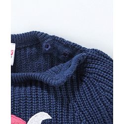 Babyhug Full Sleeves Sweater Cute Print - Navy Blue