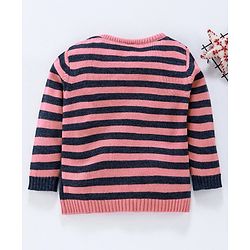 Babyhug Full Sleeves Sweater Bunny Patch - Navy Blue