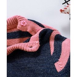 Babyhug Full Sleeves Sweater Bunny Patch - Navy Blue