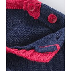 Babyhug Full Sleeves Sweater Bus Embroidery - Navy Blue