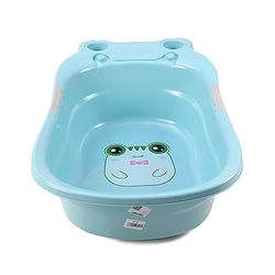 Babyhug Large Bath Tub with Bath Sling Smiley Print with Drainage Cap - Blue