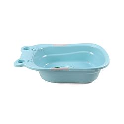 Babyhug Large Bath Tub with Bath Sling Smiley Print with Drainage Cap - Blue