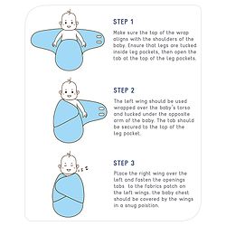 Babyhug 100% Cotton Swaddle Wrapper Printed Set of 2 - White & Blue