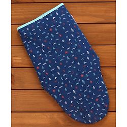 Babyhug 100% Cotton Swaddle Wrapper Printed Set of 2 - White & Blue