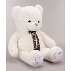 Babyhug Plush Teddy Bear Soft Toy for Kids|Huggable Stuffed Toy|Enhances Imagination & Emotional Growth|Perfect for Snuggles, Playtime & Gifting|BIS Certified|Height-91 cm|Off white