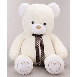 Babyhug Plush Teddy Bear Soft Toy for Kids|Huggable Stuffed Toy|Enhances Imagination & Emotional Growth|Perfect for Snuggles, Playtime & Gifting|BIS Certified|Height-91 cm|Off white
