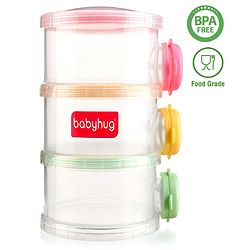 Babyhug Milk Powder Container 3 Racks 120 ml Each - Multicolor
