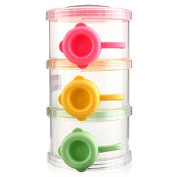 Babyhug Milk Powder Container 3 Racks 120 ml Each - Multicolor