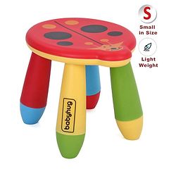 Babyhug Lightweight Stool Ladybug Design - Red Multicolor| Easy to Assemble| Step Stool| Bathroom Stool| Indoor & Outdoor Use