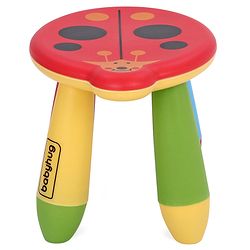 Babyhug Lightweight Stool Ladybug Design - Red Multicolor| Easy to Assemble| Step Stool| Bathroom Stool| Indoor & Outdoor Use