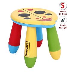 Babyhug Stool Ladybug Design - Yellow Multicolor| Easy to Assemble| Step Stool| Bathroom Stool| Indoor & Outdoor Use