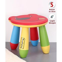 Babyhug Small Size Stool Bear Design - Red| Easy to Assemble| Step Stool| Bathroom Stool| Indoor & Outdoor Use