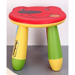 Babyhug Small Size Stool Bear Design - Red| Easy to Assemble| Step Stool| Bathroom Stool| Indoor & Outdoor Use